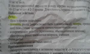 Побочные эффекты от урсосана