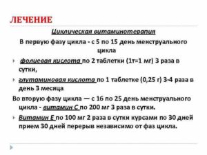 Витаминотерапия по фазам цикла