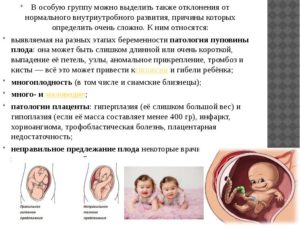 Осложнения беременности и пороки развития плода по генетическому анализу