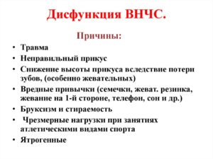 Дисфункция ВНЧС